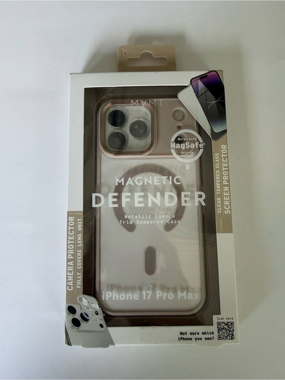 MVMT Gray Magnetic Defender Case iPhone 17 Pro Max Clear MagSafe Protectors NWT